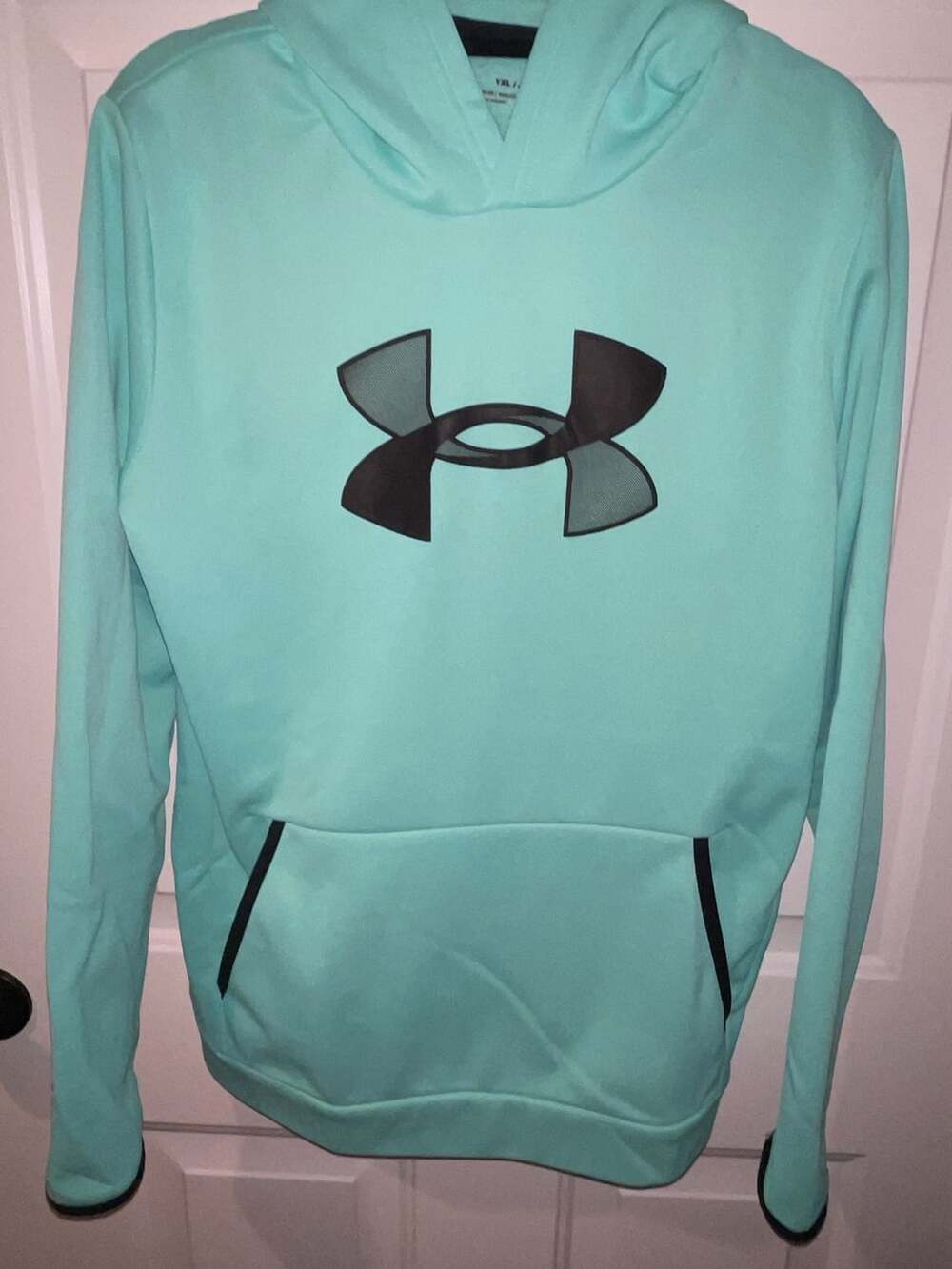 Under Armour Armour Fleece Hoodie Size YXL Aqua Blue